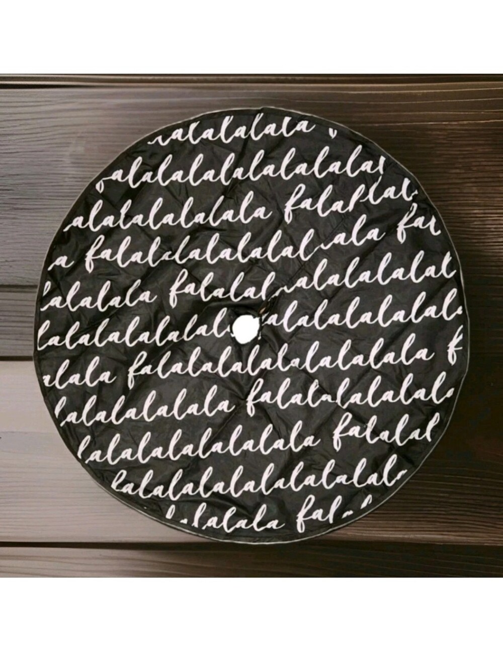 HOLIDAY TIME: 48" WINTER WONDERLAND: CHRISTMAS: TREE SKIRT: BLACK: Fa La La: NEW